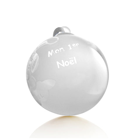 Lapin à personnaliser BOULE DE NOËL - transparent, sablé