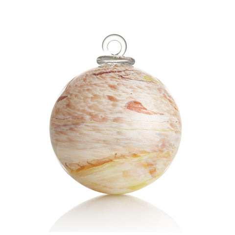Clochette BOULE DE NOËL - blanc, veiné vert, jaune rouge, aventurine
