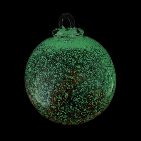 Planète Phosphorescente BOULE DE NOËL - Transparente poudrée phosphorescente
