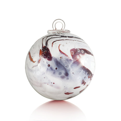 Tourbillions de flocons BOULES DE NOËL - Blanche bullée, veiné grenat