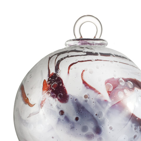 Tourbillions de flocons BOULES DE NOËL - Blanche bullée, veiné grenat