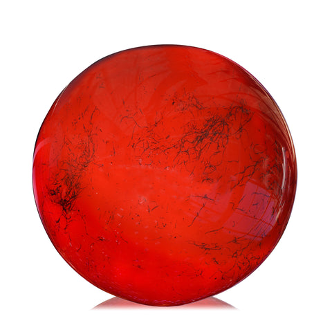 Lampe à poser ALBATRE Globe albatre rouge