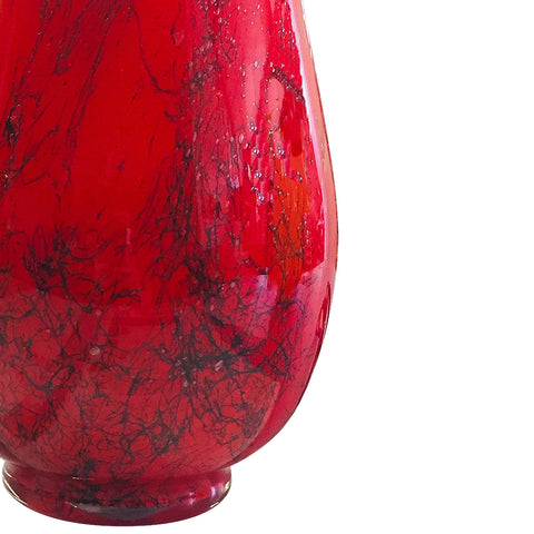Lampe Styx à poser ALBATRE Rouge - Rouge vermillon et filets métalliques
