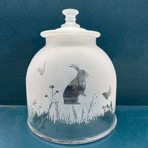 Bocal PM NANCY décor Pâques - transparent et motif dépoli