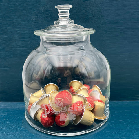 Bocal pm NANCY décor dosettes - Transparent