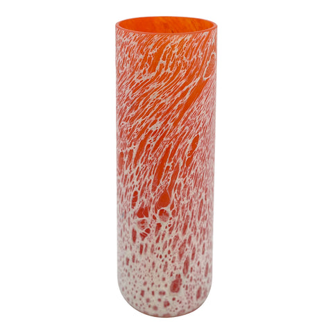 Vase VELVET Haut CRATERE orange et noir argenté - orange et blanc