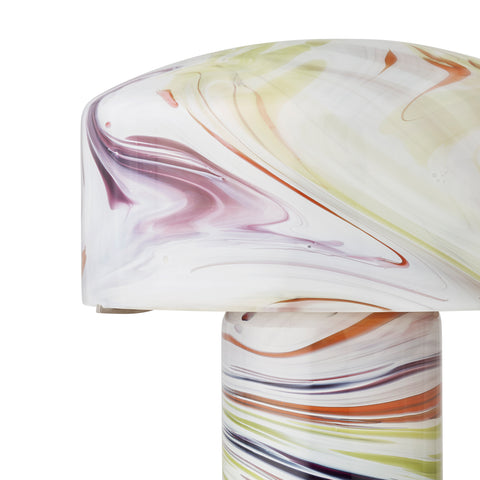Lampe Magnolia ARIA - Blanc, veiné pourpre, vert et orangé