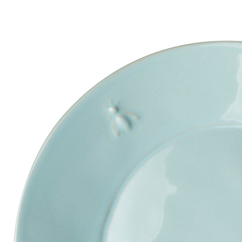 Lot de 4 assiettes à dessert bleu ABEILLE céramique - Bleu turquoise clair