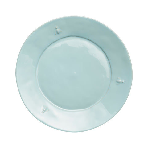 Lot de 4 assiettes de service bleu ABEILLE céramique - Bleu turquoise clair