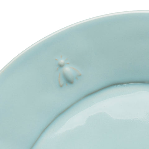 Lot de 4 assiettes de service bleu ABEILLE céramique - Bleu turquoise clair