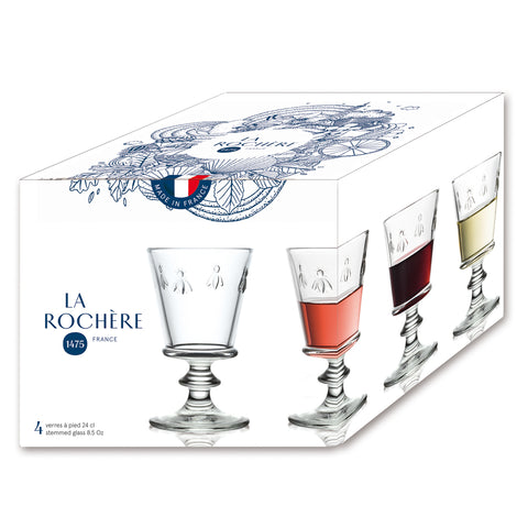 Coffret de 4 verres à vin ABEILLE - Transparent