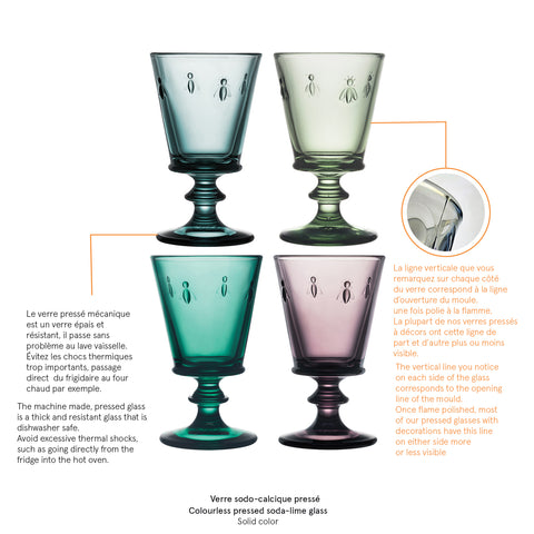Coffret de 4 verres à vin ABEILLE