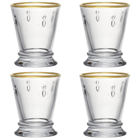 Coffret de 4 gobelets ABEILLE - Bord or