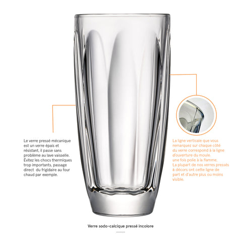 Lot de 6 Long drinks LILY - Transparent