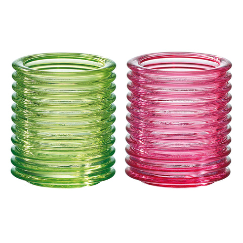 Lot de 2 Photophores BUZZ BUZZ Couleur - Vert - Rose