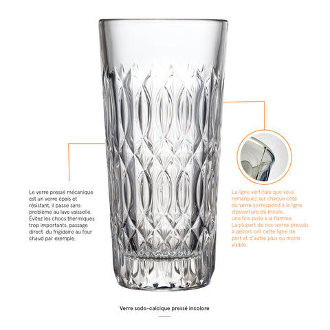Lot de 6 Long drink VERONE - transparent