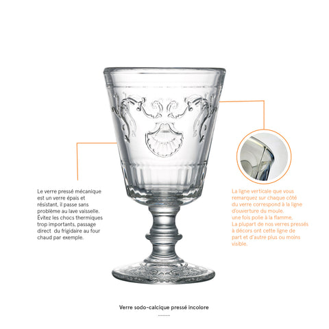 Lot de 6 verres à vin VERSAILLES - transparent