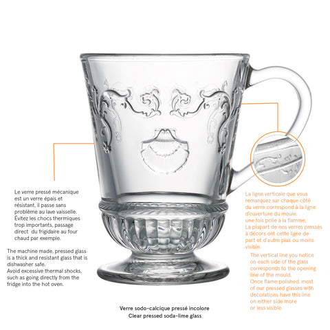 Lot de 6 Mugs VERSAILLES - transparent