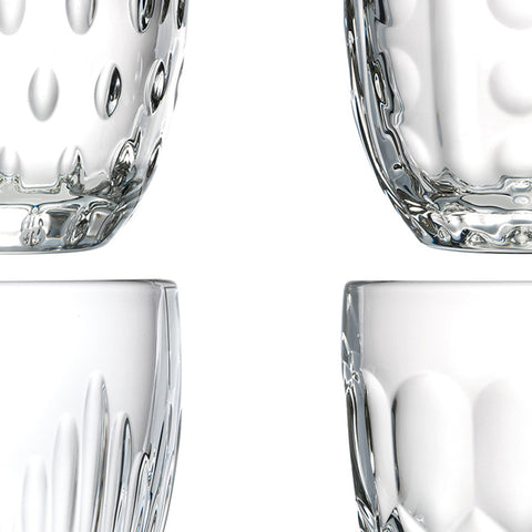 Coffret de 4 gobelets TROQUET 4 motifs différents - transparent