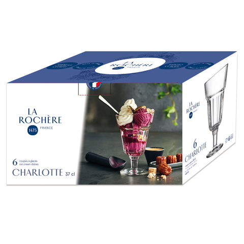 Lot de 6 coupes à glace CHARLOTTE - transparent