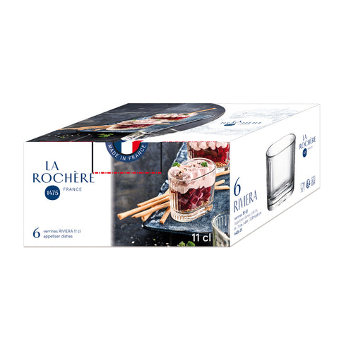 Lot de 6 mises en bouche RIVIERA 11 cl - transparent