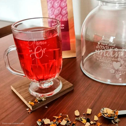 Lot de 4 mugs FLORE - Transparent