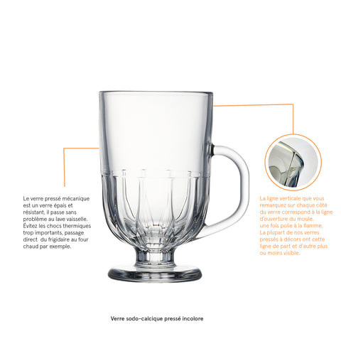 Lot de 4 mugs FLORE - Transparent
