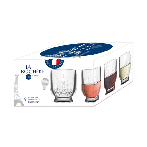 Lot de 4 gobelets PARISIENNE - transparent