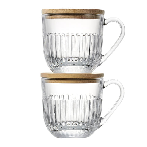 Coffret de 2 tasses avec couvercles OUESSANT /sous tasses en bambou