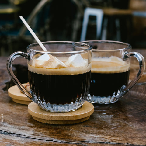 Coffret de 2 tasses avec couvercles OUESSANT /sous tasses en bambou