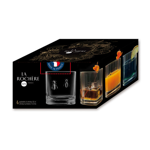Set mit 4 ABEILLE-Whiskygläsern