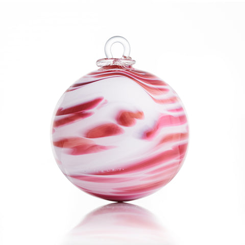 Framboise BOULE DE NOËL  - framboise et bleu veinée
