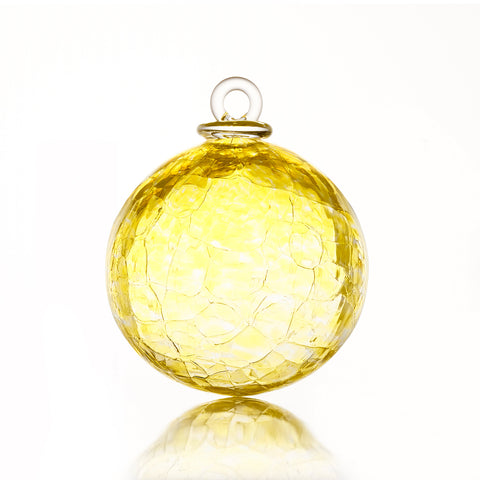 craquelée jaune BOULE DE NOËL  - craquelée jaune
