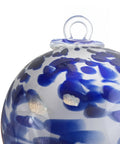 Nuit mystérieuse BOULE DE NOËL  - Blanche, grains bleu cobalt et effects cuivrés