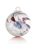 Tourbillions de flocons BOULES DE NOËL  - Blanche bullée, veiné grenat
