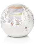 Lampe à poser GLOBE Magnolia paysage - Blanc veiné orange, vert et gris