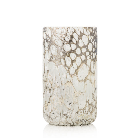Vase moyen Velvet CRATÉRE blanc/argent - blanc/argent