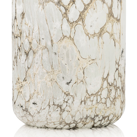 Vase moyen Velvet CRATÉRE blanc/argent - blanc/argent
