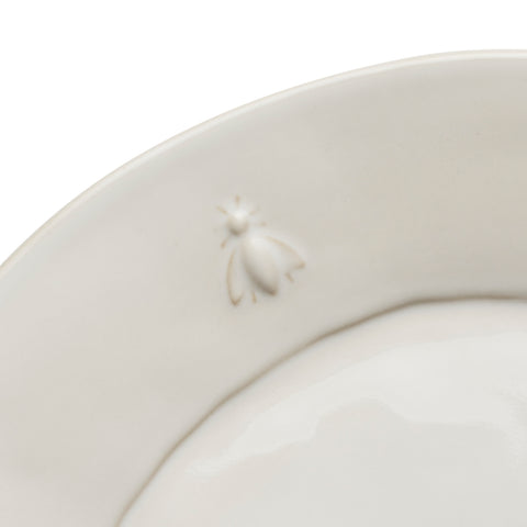 Lot de 4 assiettes de service écru ABEILLE céramique  - Ecru