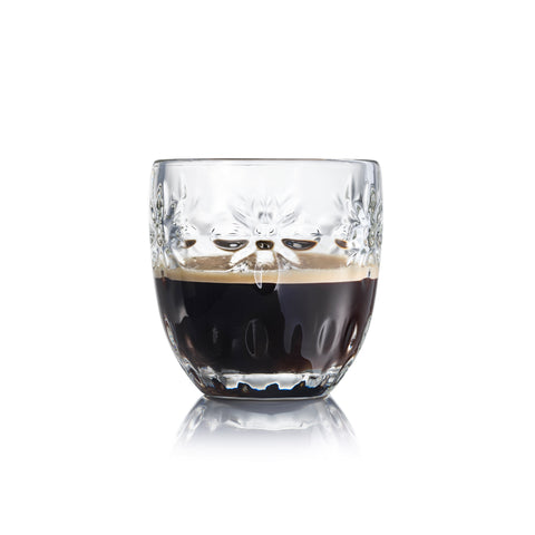 Lot de 6 tasses expresso fleurs TROQUET  - transparent