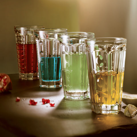 Lot de 6 long drinks Sequins SAGA  - Transparent