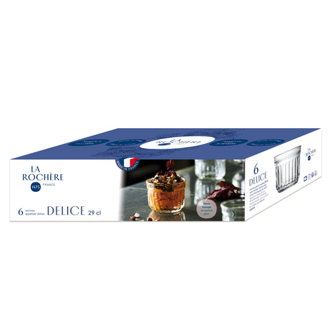 Lot de 6 verrines grand modèle DELICE 29 cl - transparent