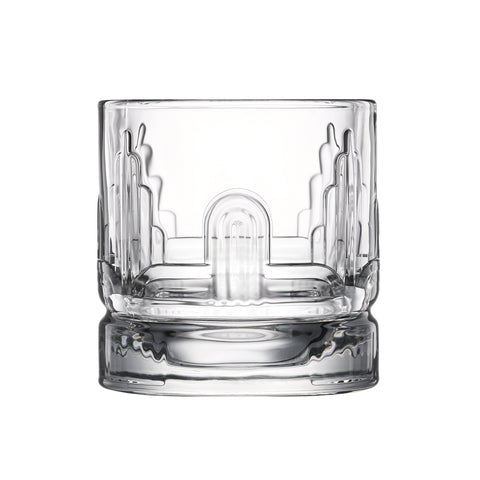 Coffret 4 gobelets à Whisky DANDY 4 motifs assortis - transparent