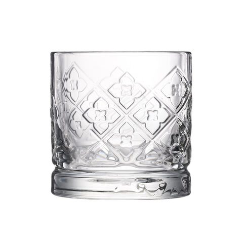 Coffret 4 gobelets à Whisky DANDY 4 motifs assortis - transparent