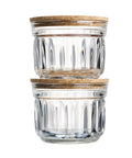 Coffret de 2 verrines conservation sèche DELICE avec couvercle en liège - transparent et liège