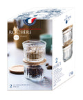 Coffret de 2 verrines conservation sèche DELICE avec couvercle en liège - transparent et liège
