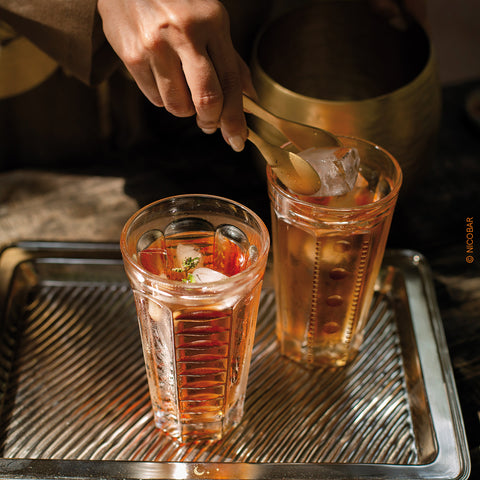 Coffret de 4 long drink SAGA Décors différents - Transparent