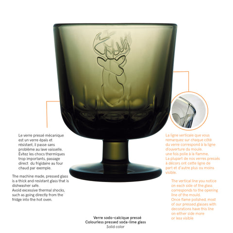 Lot de 6 verres à vin  CERF