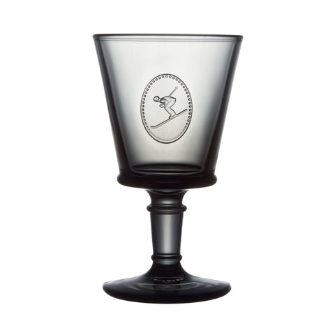 Lot de 6 verres à pied Skieur anthracite  SYMBOLIC