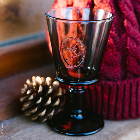 Lot de 6 verres à pied Skieur anthracite  SYMBOLIC